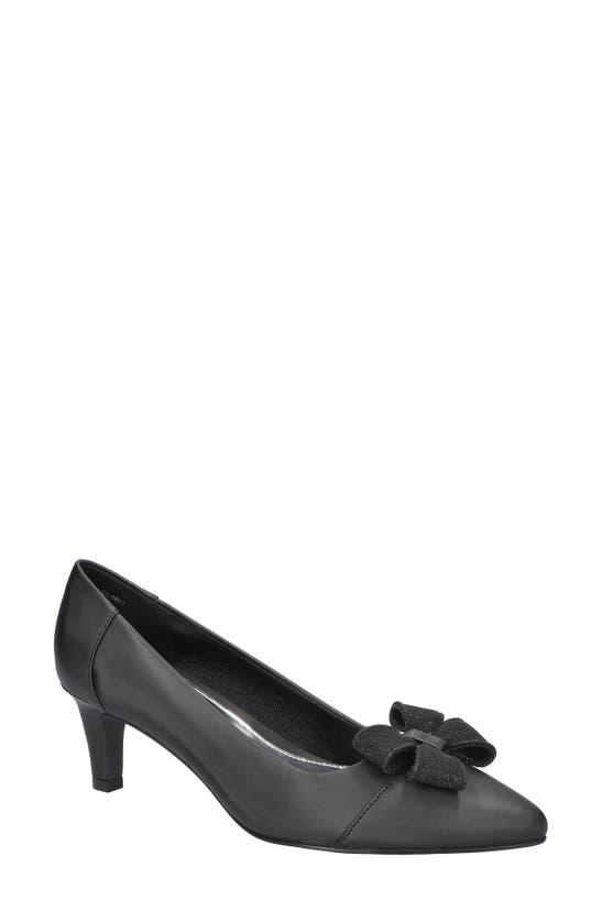 Easy Street Devanna Bow Pump In Black Satin