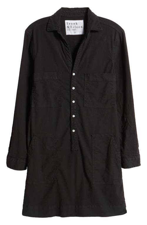 Shop Frank & Eileen Southern Ireland Long Sleeve Cotton & Linen Shirtdress In Black