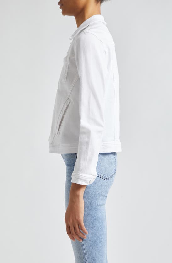 Shop L Agence Shuri Femme Denim Jacket In Blanc