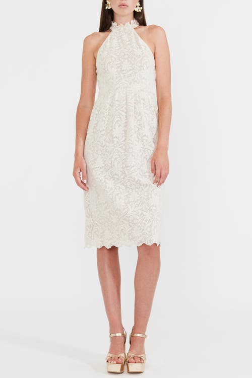 Shop Eddy Ilona Midi Dress In Ivory Crochet Lace