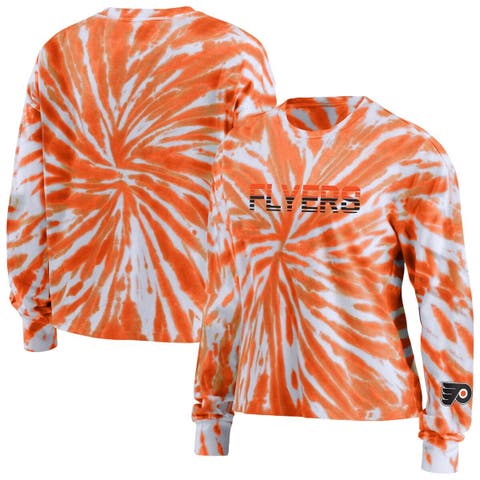 Philadelphia Flyers WEAR by Erin Andrews Women's Colorblock Button-Up Shirt  Jacket - Orange/Black