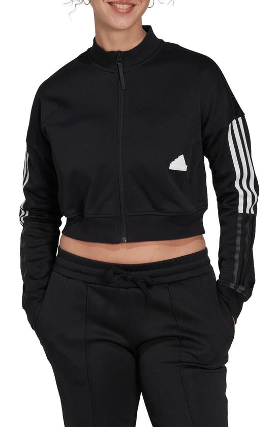 Adidas Originals Full Zip Crop Jacket In Black