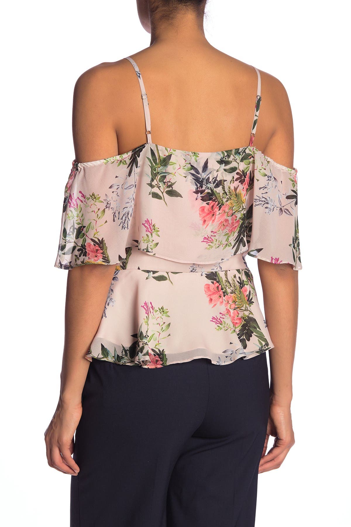parker cold shoulder ruffle blouse