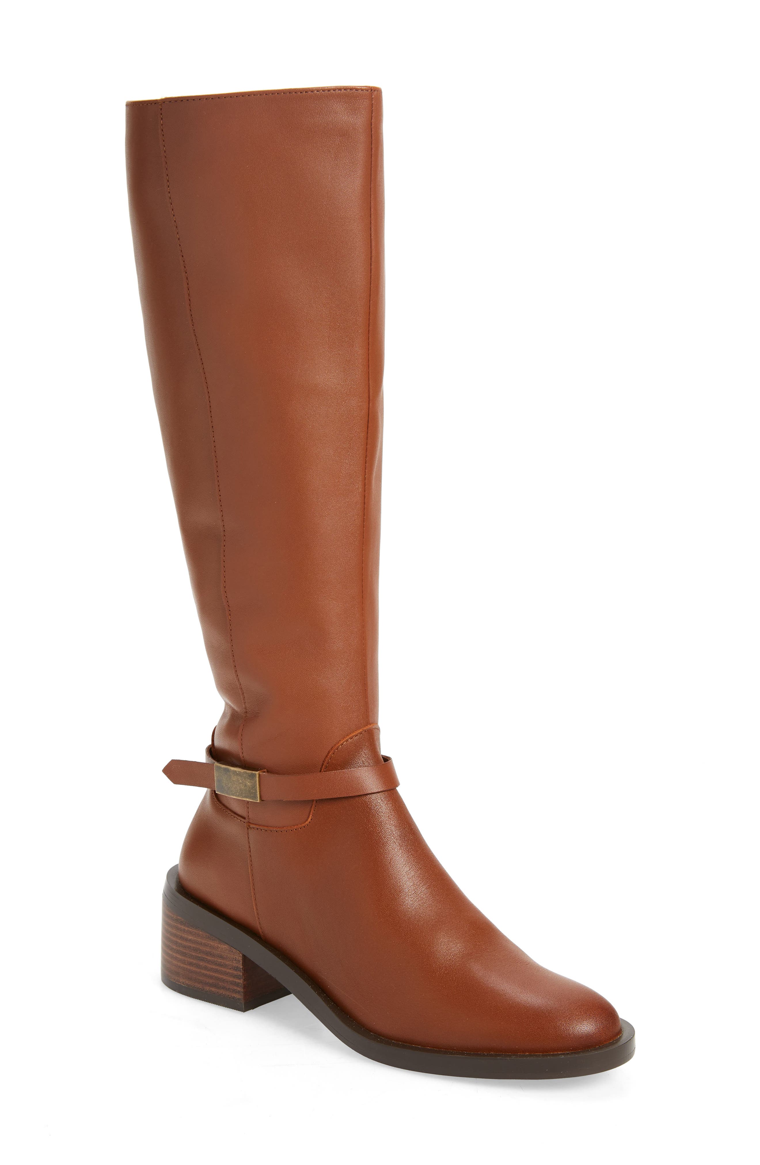 brown genuine leather riding boots