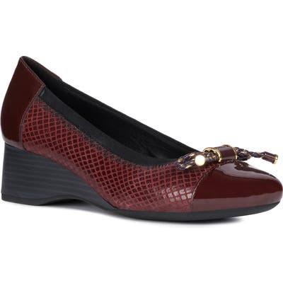 Geox Audalya Wedge Pump, Burgundy