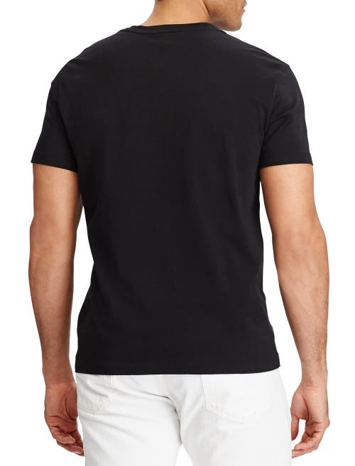 Polo Ralph Lauren V Neck Classic Fit Tee Shirt In Black