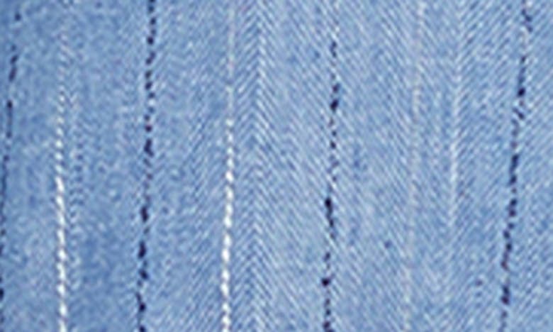 Shop L Agence L'agence Chamberlain Stripe Cotton Blend Blazer In Slate Blue Pinstripe