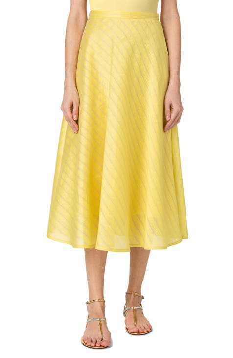 Mustard Stripe High Waisted Wrap Skirt