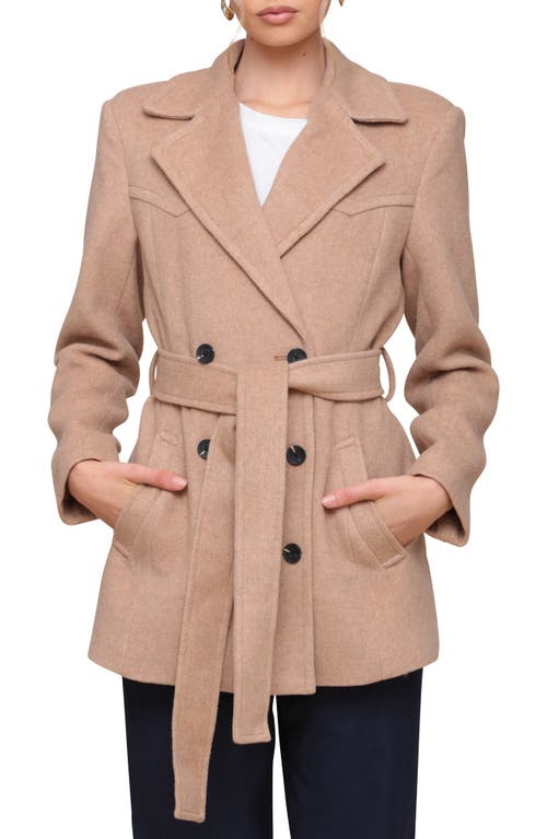 AVEC LES FILLES AVEC LES FILLES BELTED DOUBLE BREASTED MID LENGTH COAT 