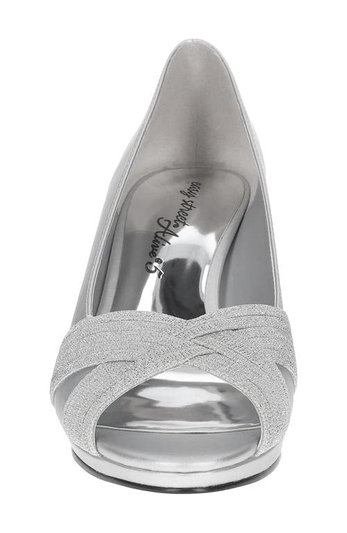 Easy Street Women's Lavish Platform Pumps In Silver Satin