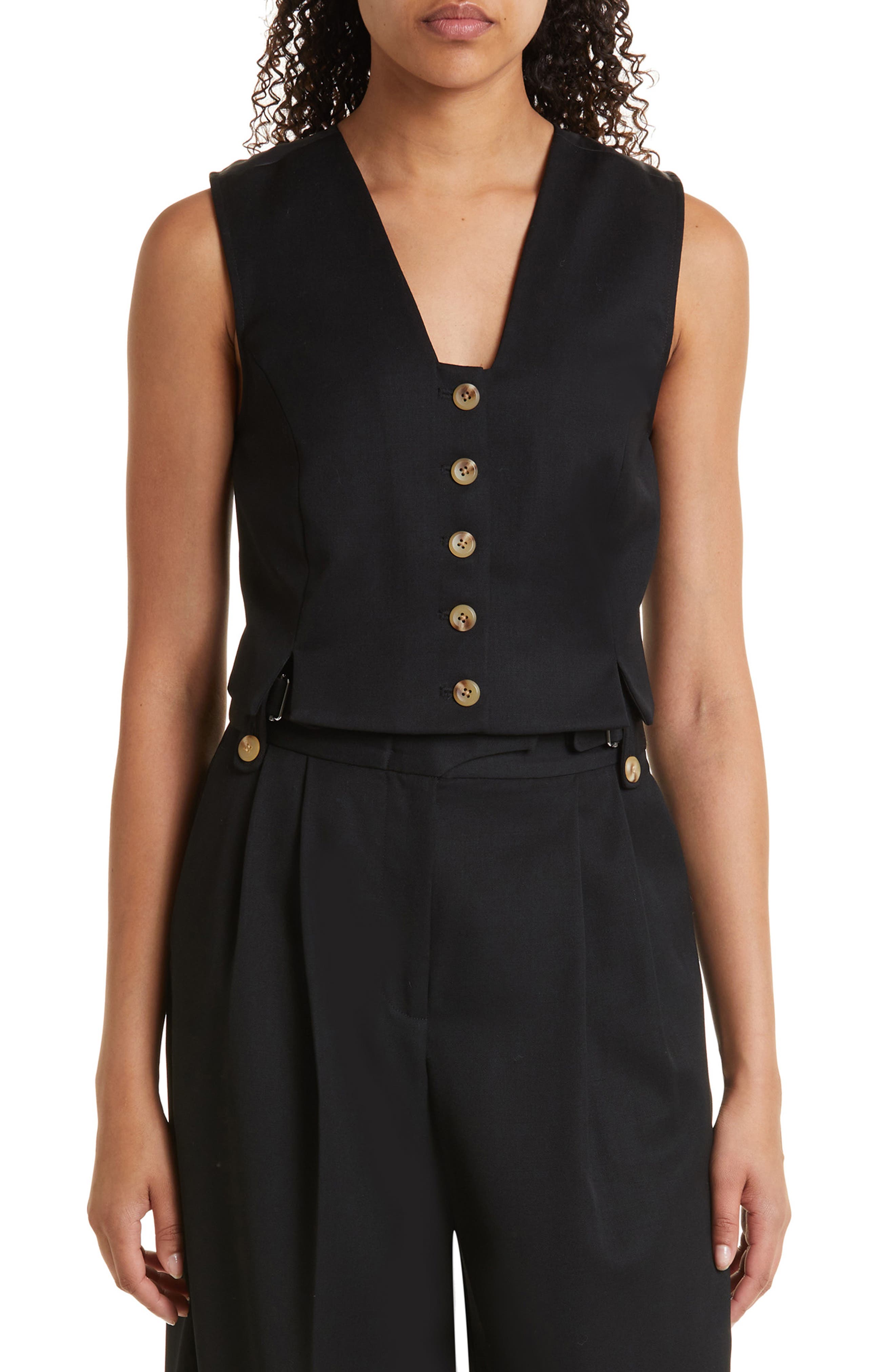 black wool vest womens