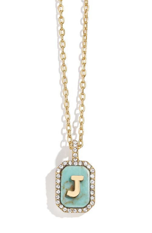 Shop Baublebar Initial Pendant Necklace In Turquoise-j