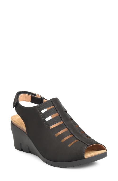 Alana Slingback Wedge Sandal - Wide Width Available in True Black