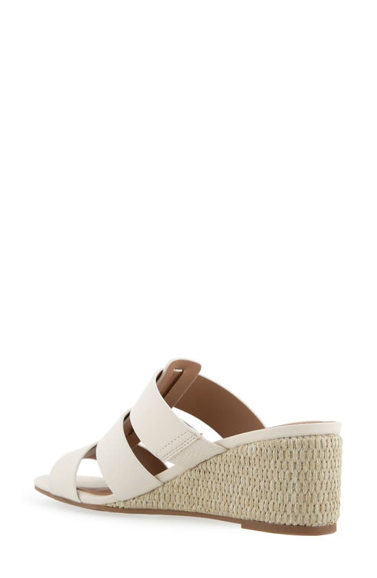 Shop Aerosoles Wilma Wedge Sandal In Eggnog Pu Leather