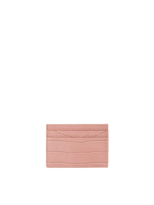 Shop Teddy Blake Cardholder Croco In Nude Pink