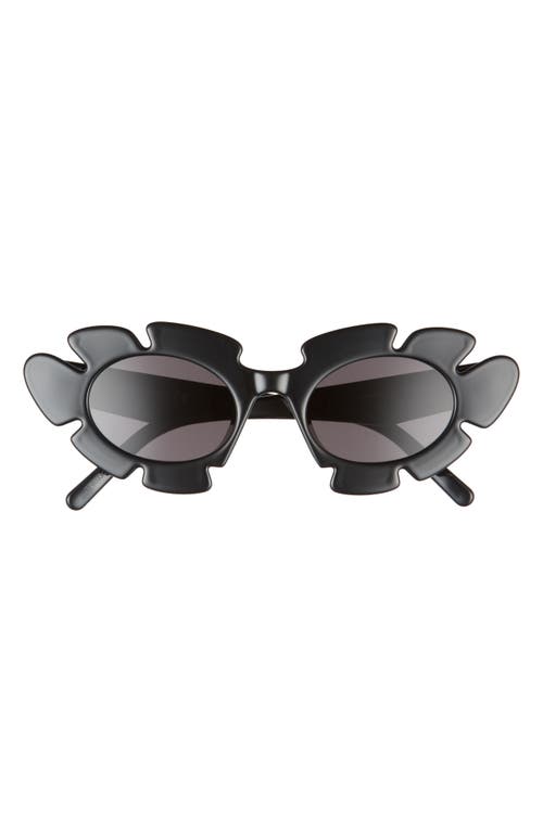 Loewe 47mm Tinted Oval Sunglasses in Shiny Black /Smoke at Nordstrom