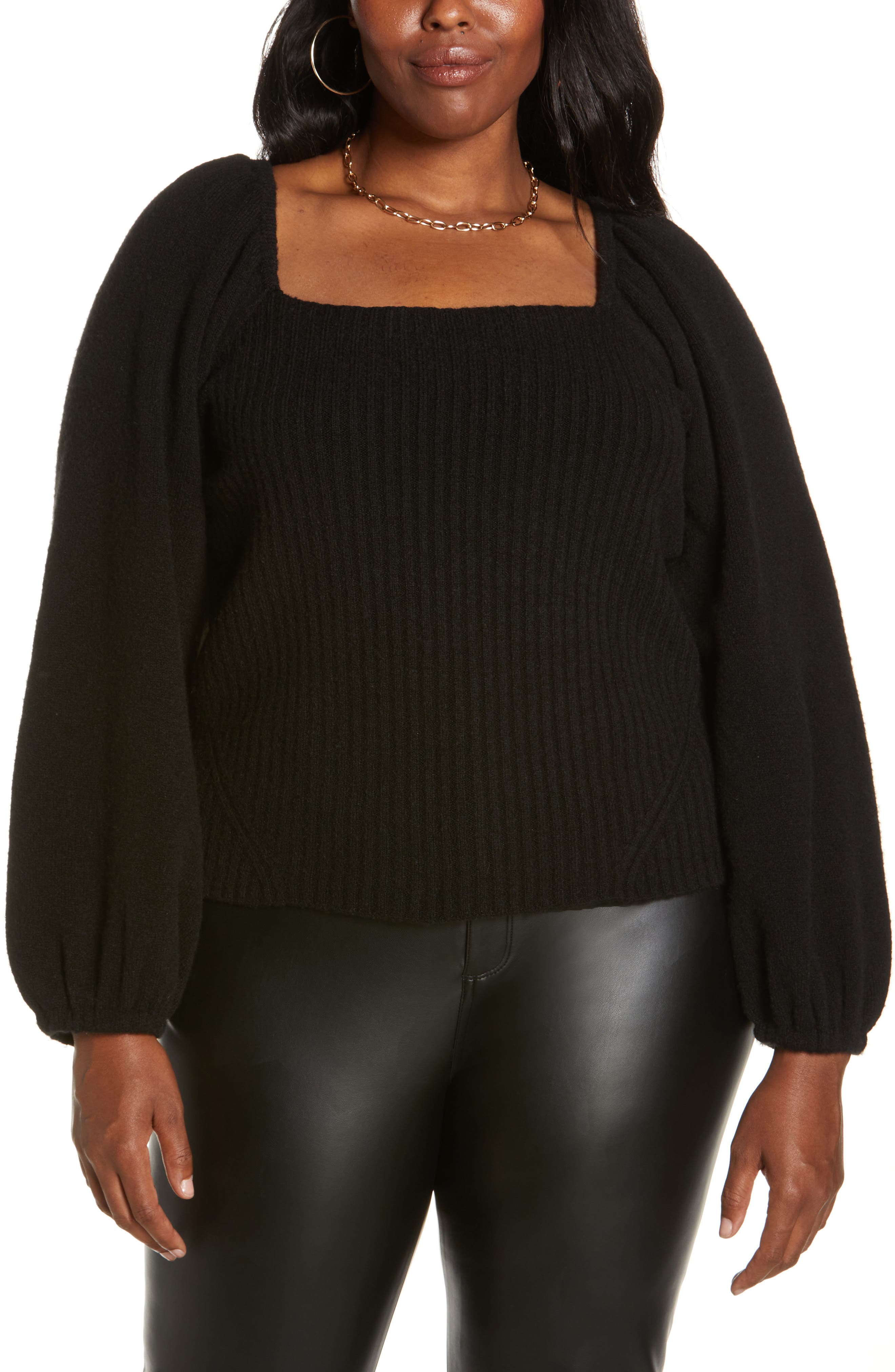 Women's Black Plus-Size Sweaters 