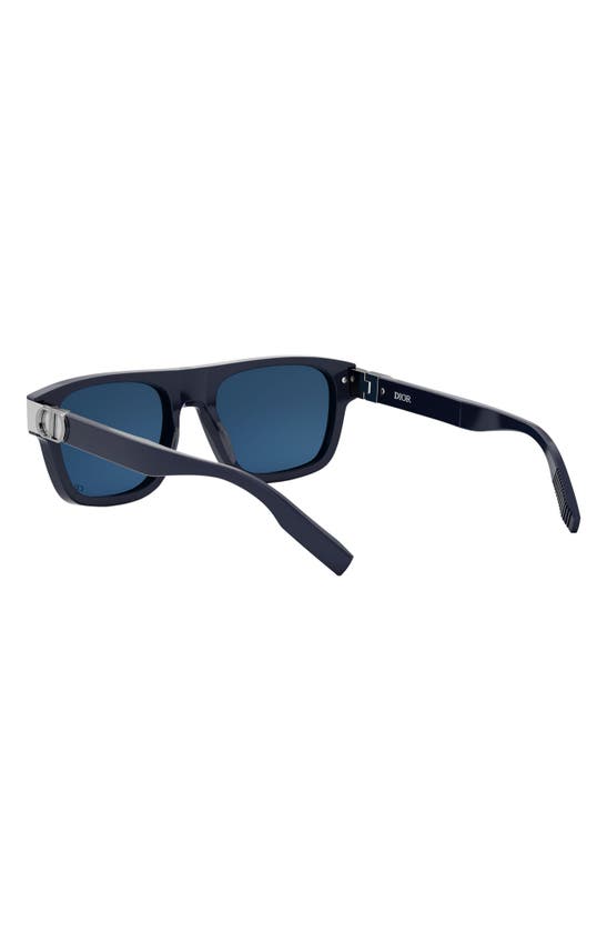 Shop Dior Cd Icon S3i 55mm Square Sunglasses In Shiny Blue / Blue