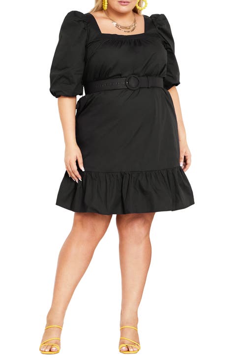 Blakely Smocked Mini Dress- Black//LARGE SIZE 8
