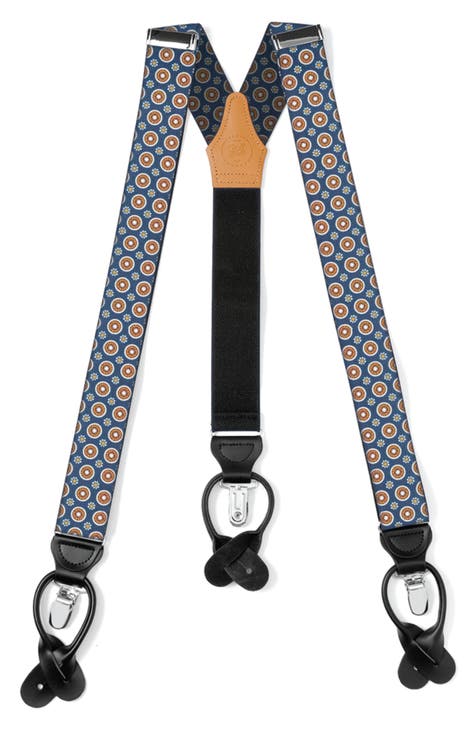 Adjustable 85cm Blue Adult Mens Suspenders main image 1