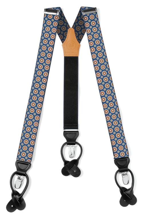 Cufflinks, Inc . Medallion Print Adjustable Suspenders In Blue