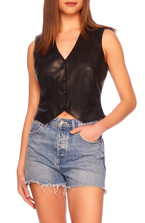 Faux Leather Vest in Black