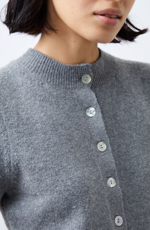 Shop French Connection Vhari Puff Sleeve Cardigan In Medium Grey