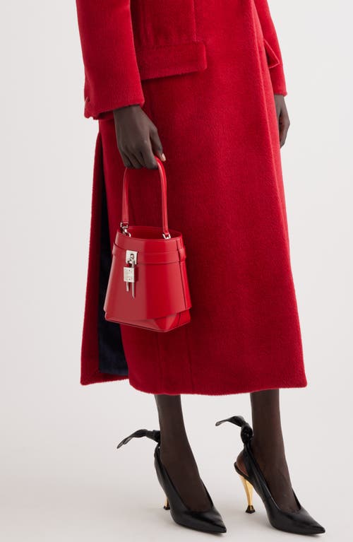 Shop Givenchy Shark Lock Leather Bucket Bag In Red