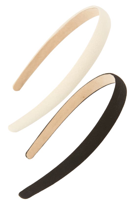 Tasha Skinny Solid Headband In Black Ivy