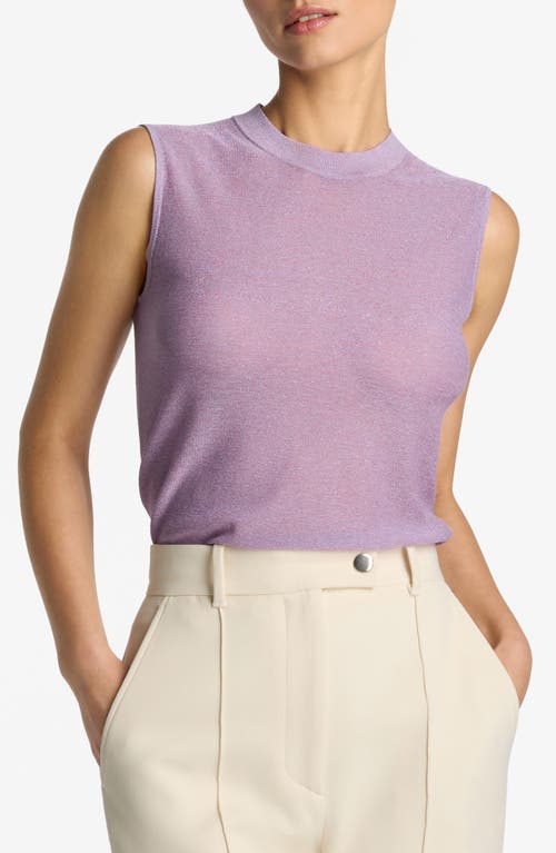 St. John Collection Metallic Reverse Jersey Shell Amethyst at Nordstrom,