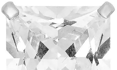 A & M A&m 14k Gold 7mm Square Cz Stud Earrings In White Gold