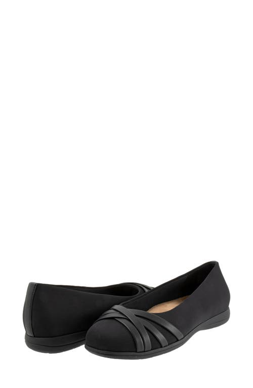 Trotters Daphne Flat In Black Micro