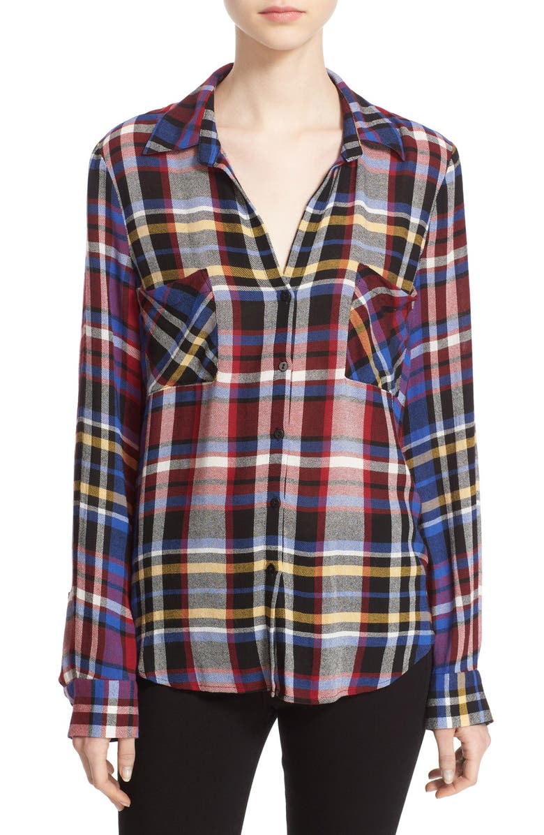 L'AGENCE Plaid Flannel Shirt | Nordstrom