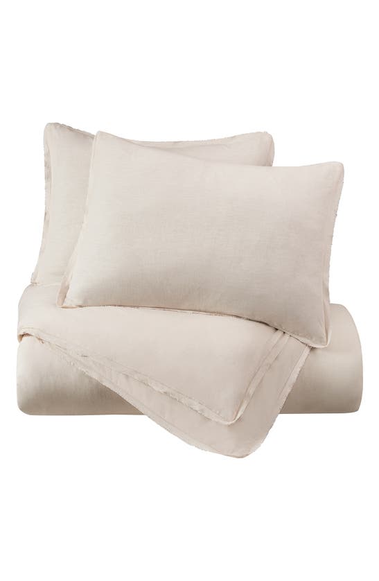 Sixth And Pine Fray Hem Duvet Cover & Shams Set In Light Taupe