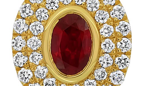 Bony Levy Ruby & Diamond Stud Earrings In 18k Yellow Gold