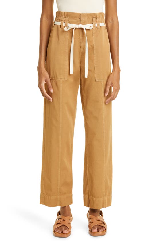 A.l.c Augusta Straight Leg Paperbag Ankle Pants In Playa