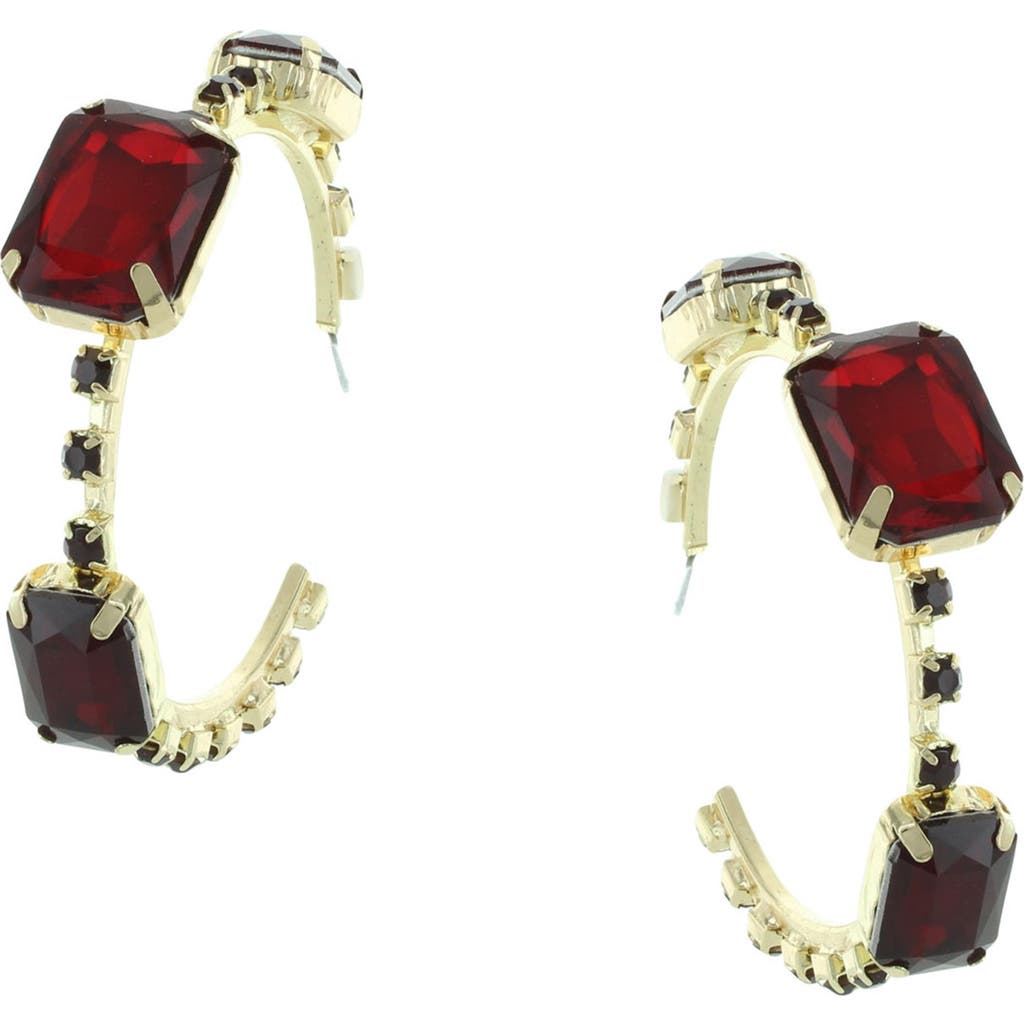 Shop Olivia Welles Pina Bauble Hoop Earrings In Gold/red