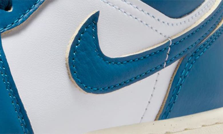 Shop Jordan Air  1 Low Sneaker In White/industrial Blue