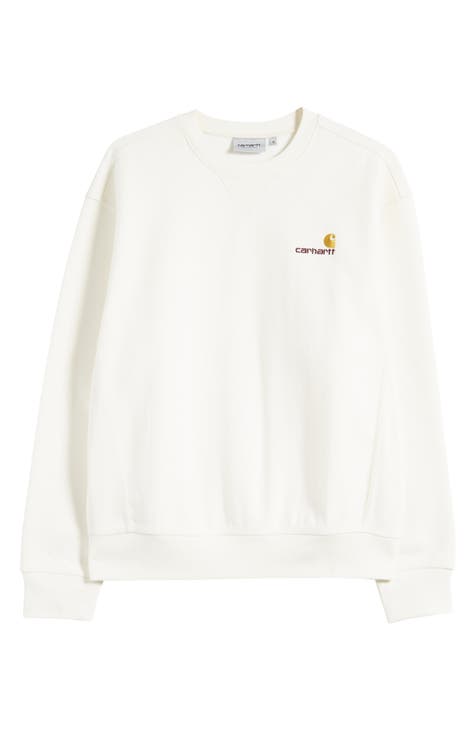 All white outlet crew neck sweatshirt