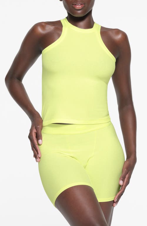 Skims Soft Lounge High Crewneck Tank In Lemonade