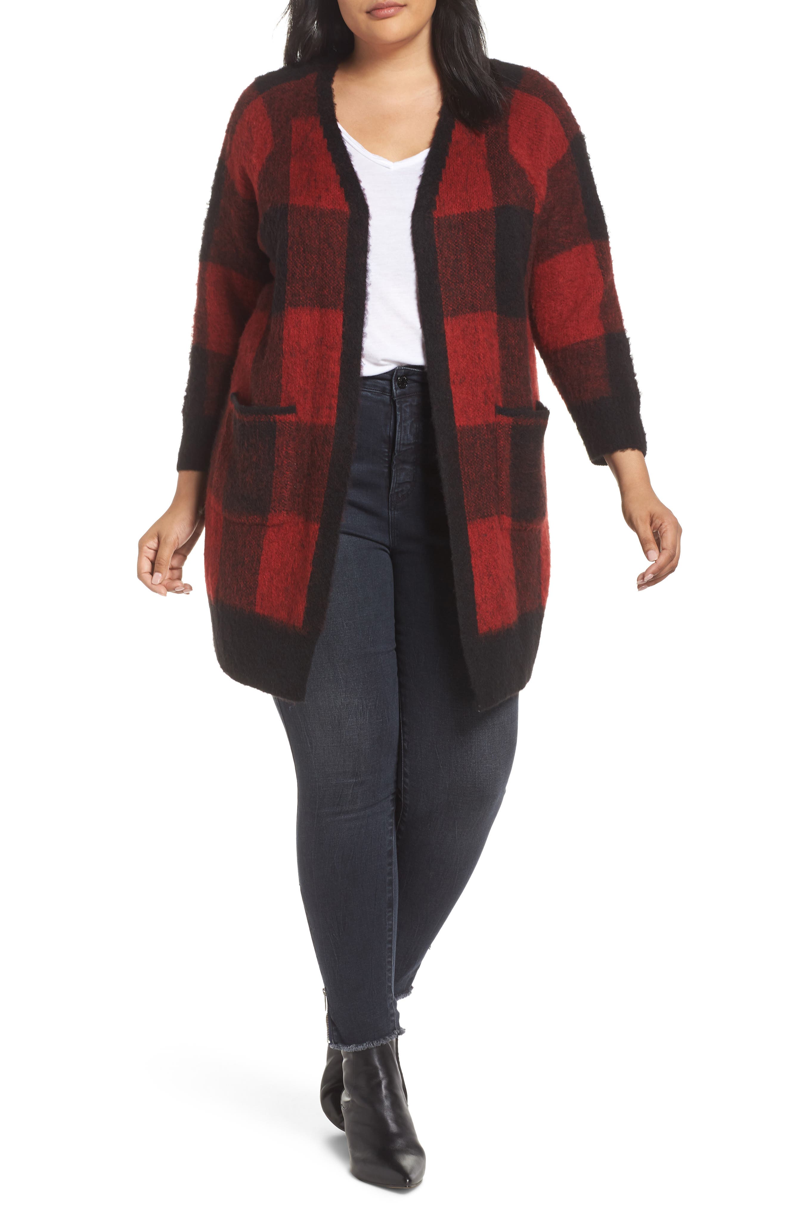 lucky brand buffalo plaid cardigan