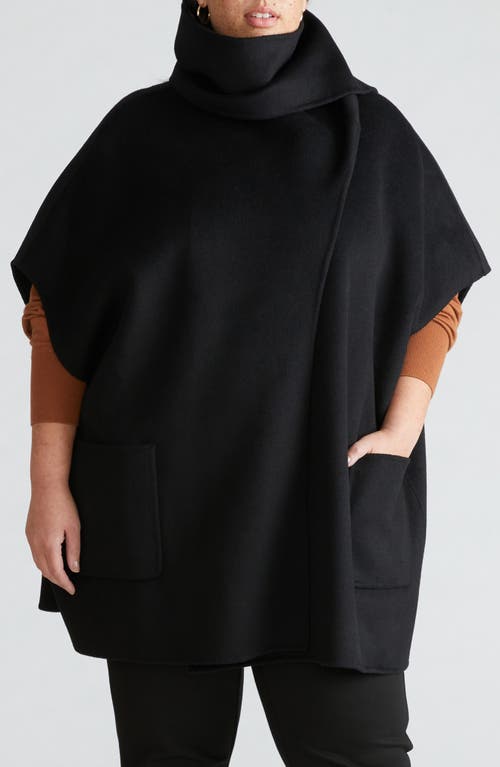 Universal Standard Tilda Wool Blend Double Face Cape in Black 