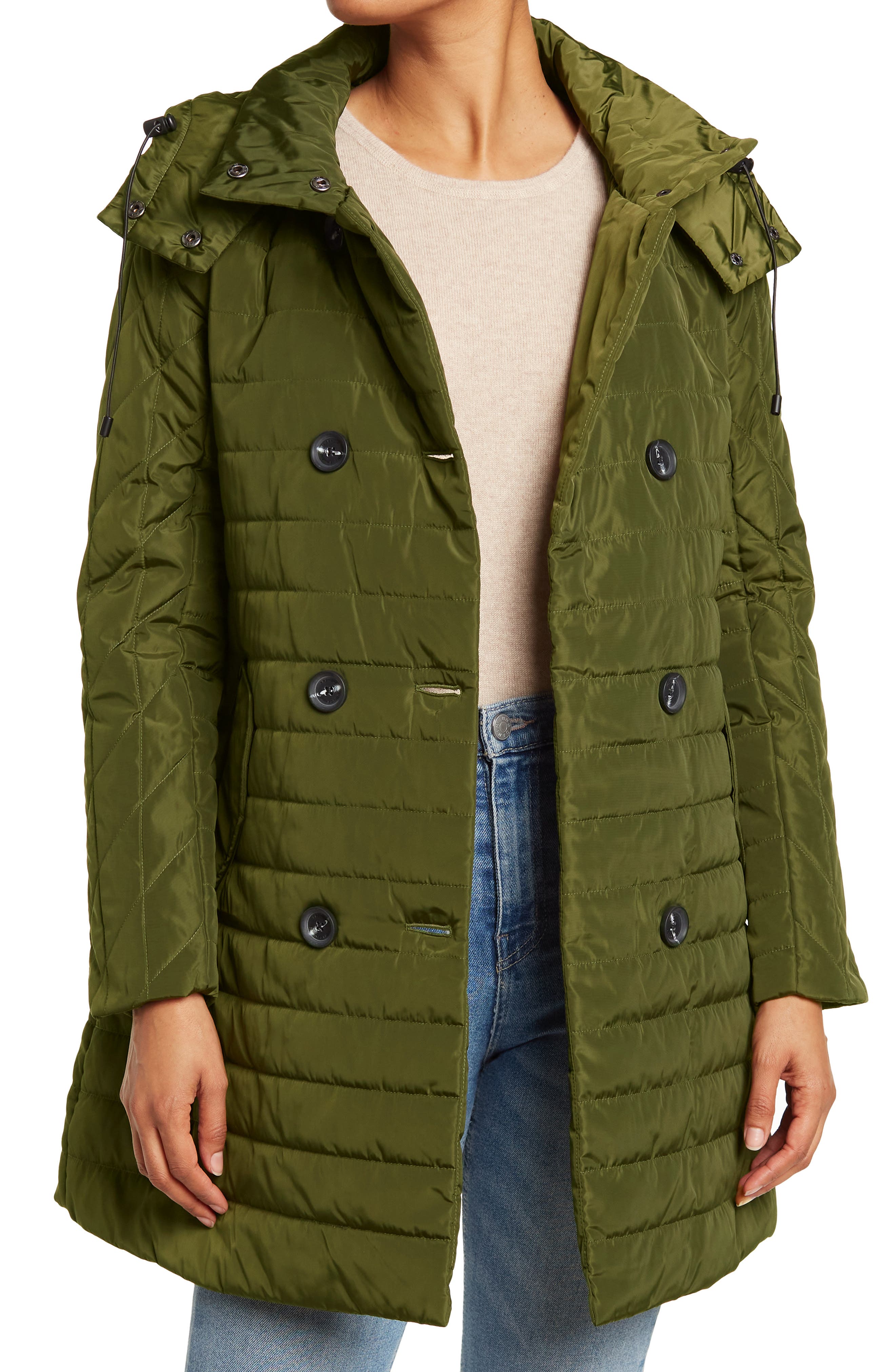 womens green padded coat