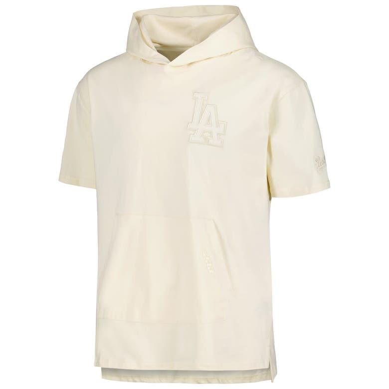Shop Pro Standard Cream Los Angeles Dodgers Neutral Short Sleeve Hoodie T-shirt