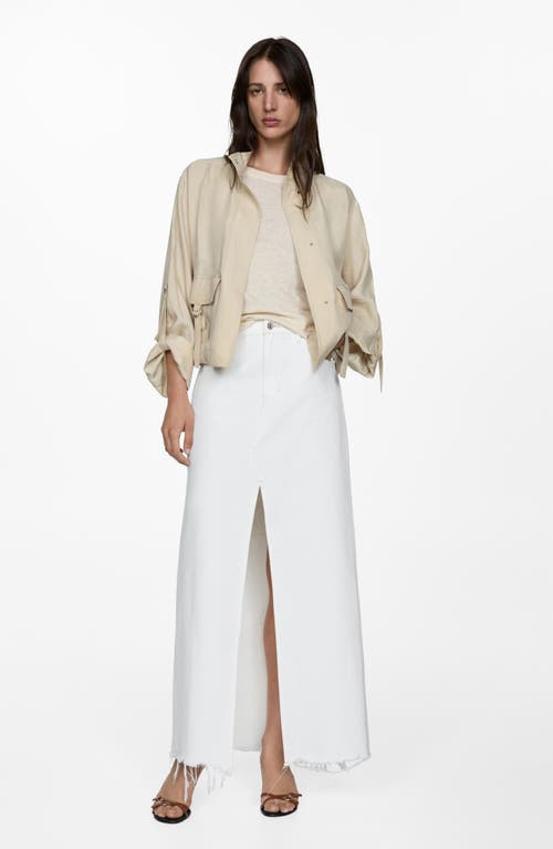 Shop Mango Amaia Denim Maxi Skirt In White