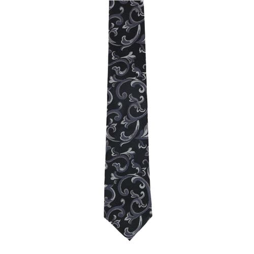 Trafalgar Christian The Romantic Brocade Silk Necktie In Silver
