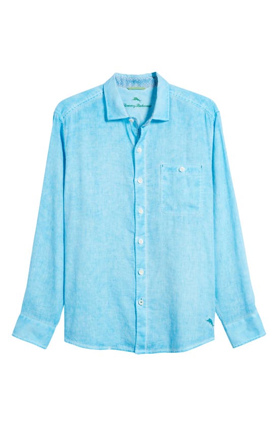 Shop Tommy Bahama Breeze Linen Blend Shirt In Horizon Blue