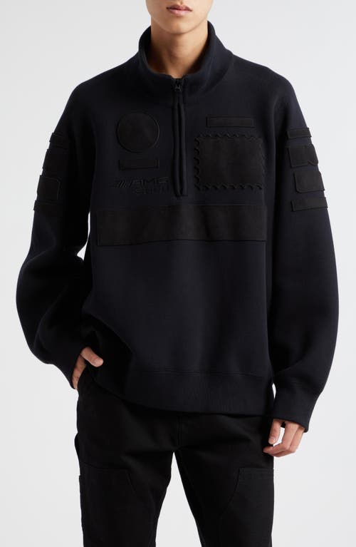 AMG Patch Half Zip Sweatshirt in Black