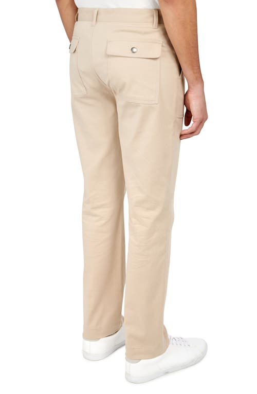 Brooklyn Brigade Solid Cotton Stretch Utility Pants In Khaki