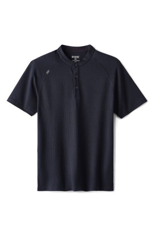 Shop Rhone Delta Piqué Performance Henley In True Navy